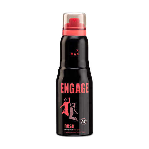engage rush deodorant for men fruity and sweet, skin friendly (150 ml)
