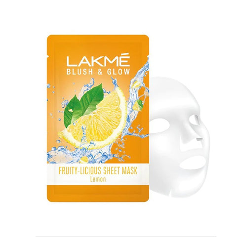 lakme blush & glow lemon sheet mask - 25 ml