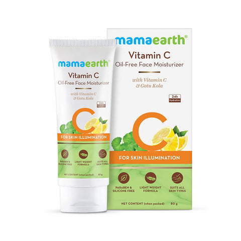 mamaearth vitamin c oil-free moisturizer for face with vitamin c and gotu kola for skin illumination (80 ml)