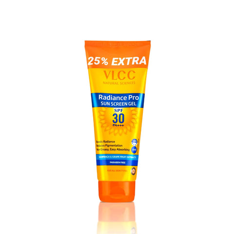 vlcc radiance pro spf 30 pa+++ sunscreen gel (100 gm + 25% extra)
