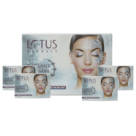 lotus herbals radiant platinum cellular anti-ageing salon grade (4 facial kit) (200 gm)