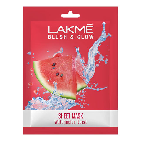 lakme blush & glow watermelon sheet mask - 20 ml