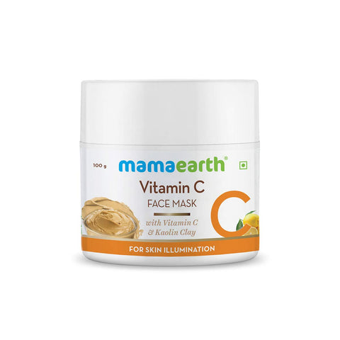 mamaearth vitamin c face mask with vitamin c and kaolin clay for skin illumination (100 gm)