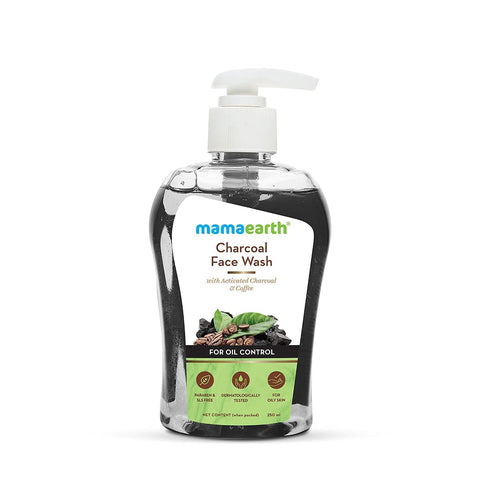 mamaearth charcoal face wash with activated charcoal and coffee for oil control (250 ml)