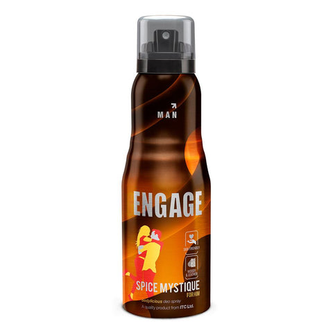 engage spice mystique deodorant for men, woody and leather skin friendly (150 ml)
