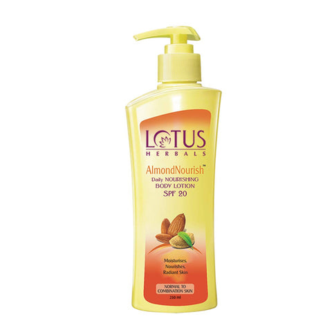lotus herbals almond nourish daily nourishing spf-20 body lotion (250 ml)