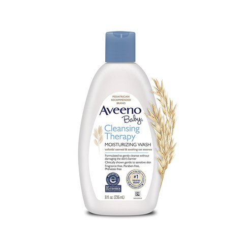 aveeno baby cleansing therapy moisturizing wash - 236 ml