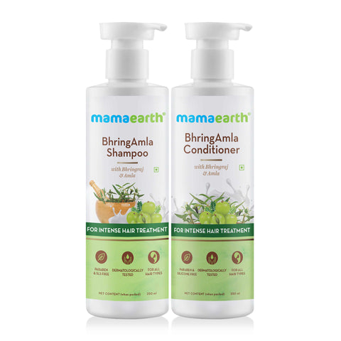 mamaearth bhringamla shampoo and conditioner combo (250ml + 250ml)