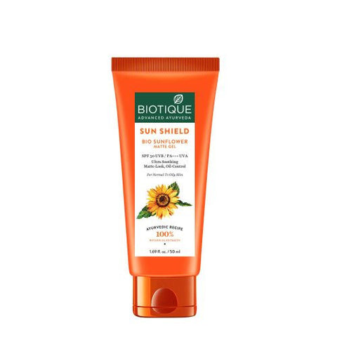 biotique sun shield sunflower 50+ spf sunscreen lotion