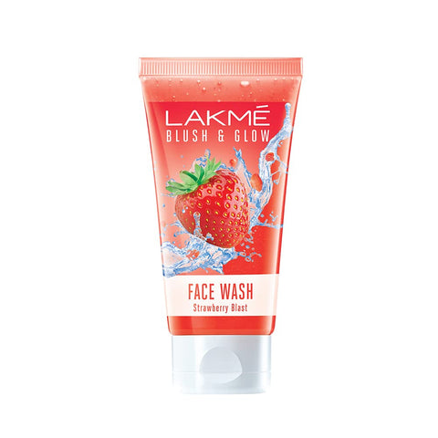 lakme blush & glow strawberry freshness gel face wash with strawberry extracts