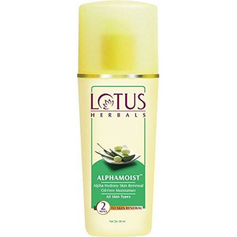 lotus herbals alphamoist alpha hydroxy skin renewal oil-free moisturiser (170 ml)