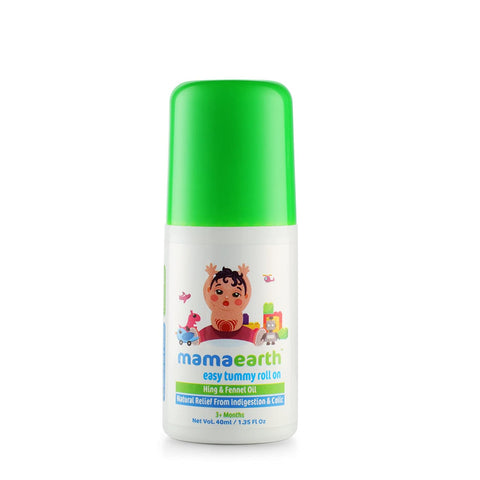 mamaearth easy tummy roll on oil for colic & gas relief with hing & fennel oil (40 ml)
