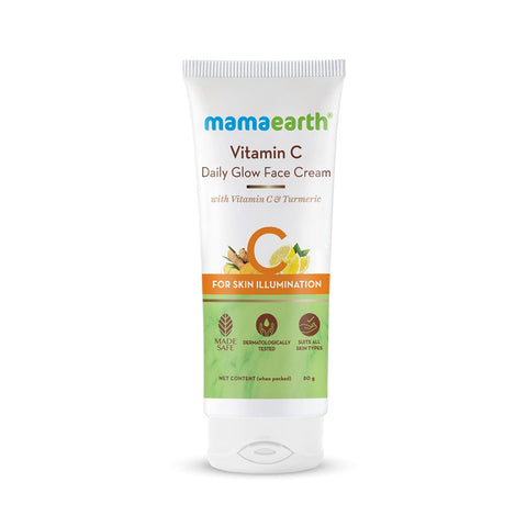 mamaearth vitamin c daily glow face cream with vitamin c & turmeric for skin illumination (80 gm)