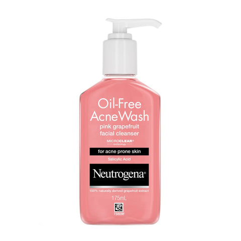 neutrogena oil free acne wash pink-grape fruit cleanser - 175 ml