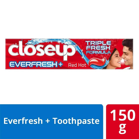 closeup ever fresh +anti-germ gel toothpaste, red hot