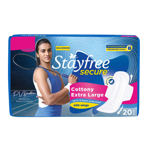 stayfree secure cottony soft extra large cover with wings - xl