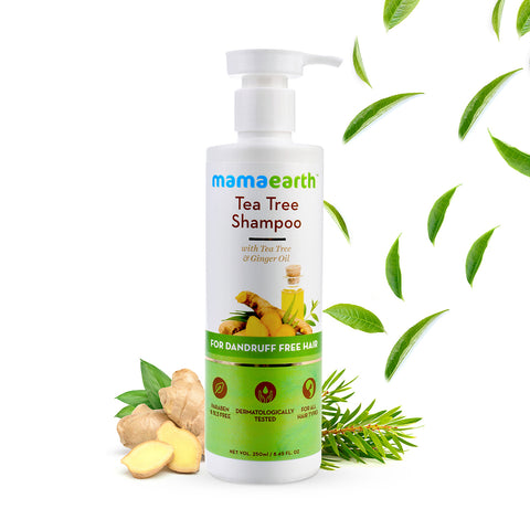 mamaearth tea tree shampoo for dandruff free hair (250 ml)