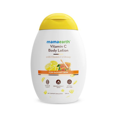 mamaearth vitamin c body lotion with vitamin c and honey for radiant skin