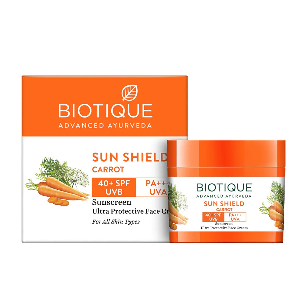 Biotique Bio Carrot Face & Body Sun Lotion - Cream with SPF 40 UVA, UVB Sunscreen