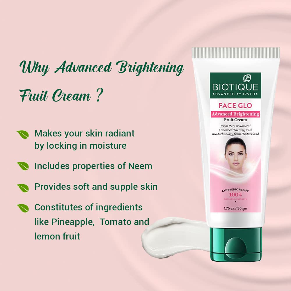 Biotique Face Glo Advance Brightening Fruit Cream - 50 gm