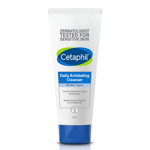 cetaphil face wash daily exfoliating cleanser (all skin types) (178 ml)