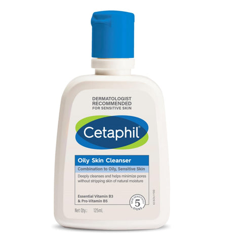cetaphil oily skin cleanser, daily face wash for oily & acne prone skin (125 ml)