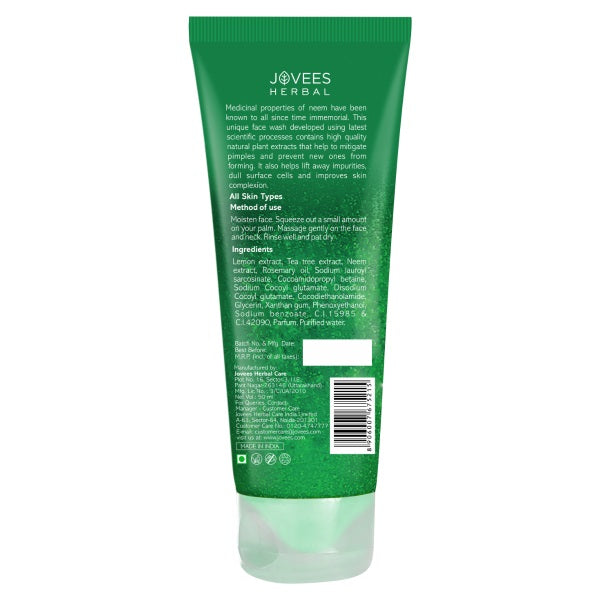 Jovees Neem Face Wash With Tea Tree Extracts For Oily & Acne Prone Skin