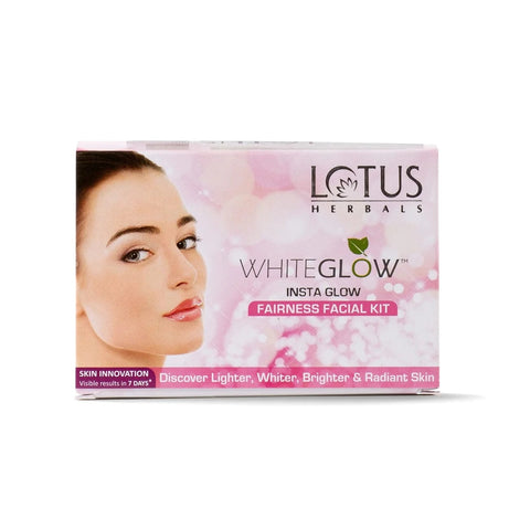 lotus herbals whiteglow insta glow brightening facial kit, single use (40 gm)
