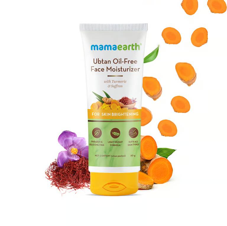 Mamaearth Ubtan Ultra Light Gel Oil-Free Moisturizer with Turmeric and Saffron for Deep Hydration - 200 ml