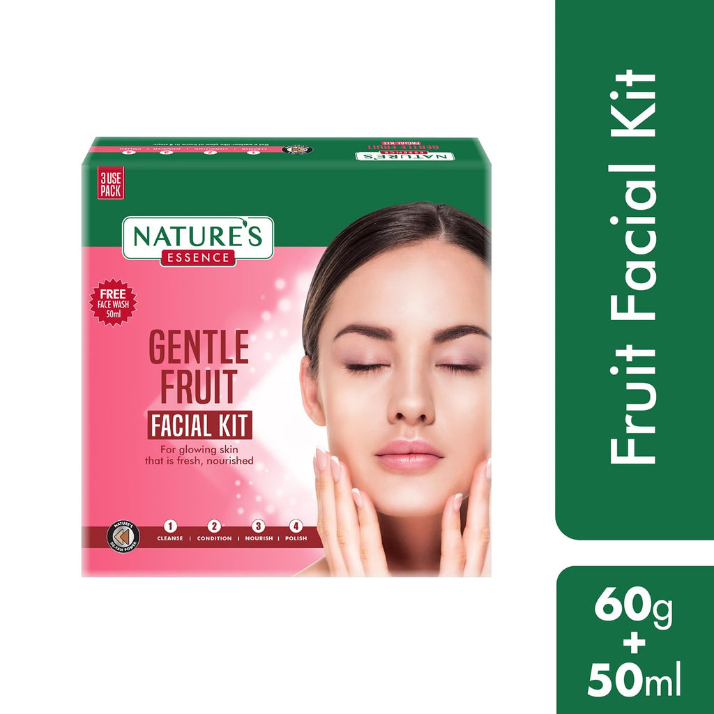 Nature's Essence Gentle Fruit Facial Kit, 3 Uses (45 gm + 30 ml)