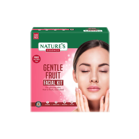 nature's essence gentle fruit facial kit, 3 uses (45 gm + 30 ml)