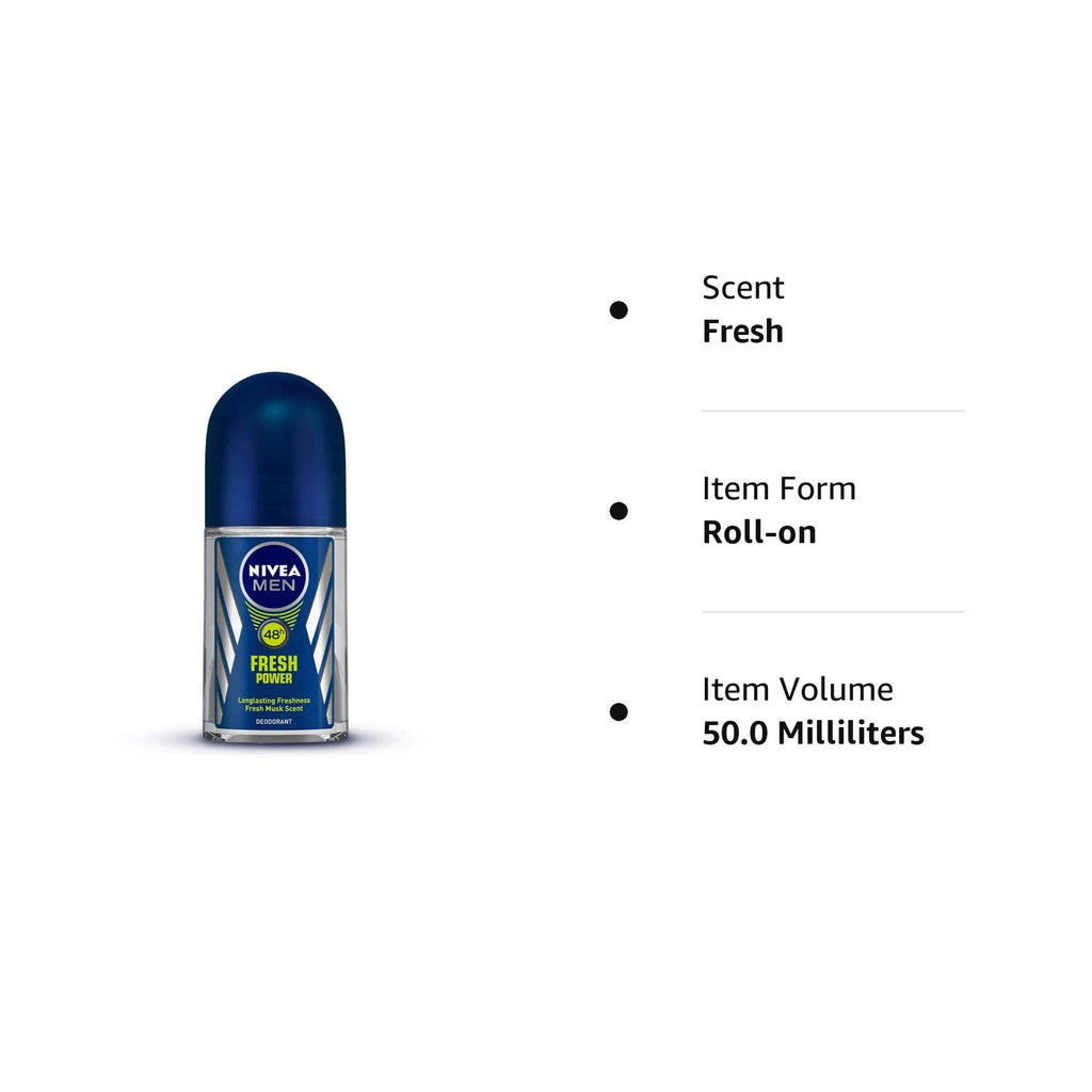 Nivea Men Fresh Power Roll On Deodorant For Men - 50 ml