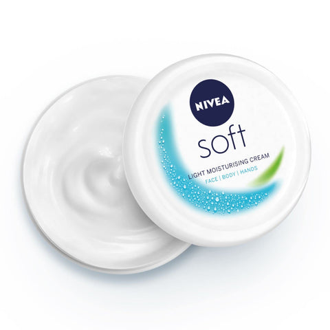 nivea soft light cream with vitamin e & jojoba oil for non-sticky- fresh, soft & hydrated skin