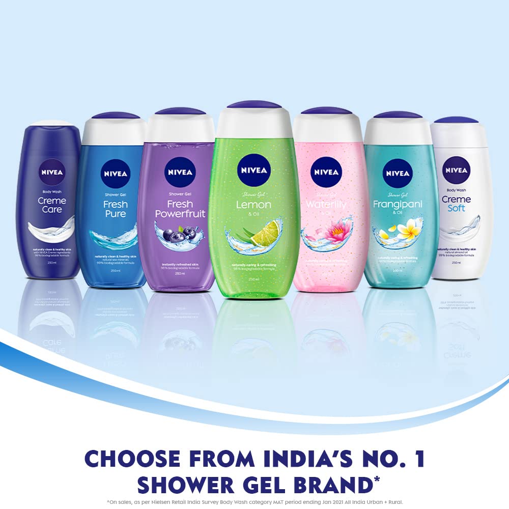 Nivea Waterlily & Care Oil Body Wash For Long-Lasting Freshness - 250 ml