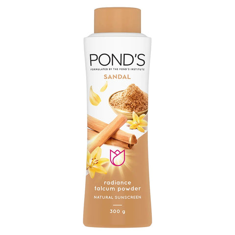 ponds sandal radiance talcum powder, natural sunscreen (300 gm)