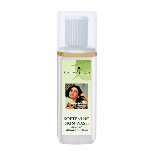 shahnaz husain softening skin wash - almond shower & cream - 200 ml