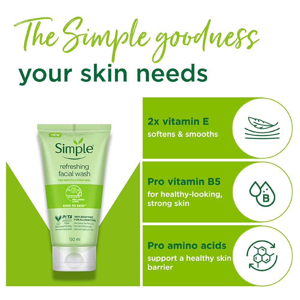 Simple Kind To Skin Refreshing Facial Wash - 150 ml