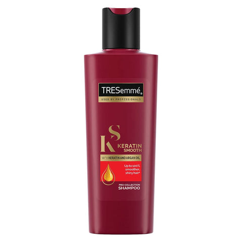 tresemme keratin smooth shampoo for straighter, shinier hair with argan oil nourishes dry hair