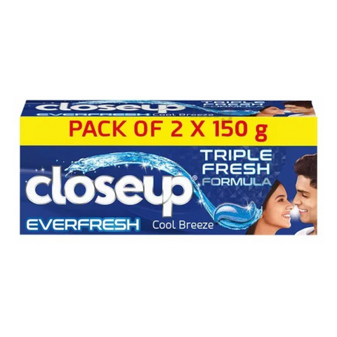 closeup cool breeze toothpaste, instant freshness (2*150 gm)