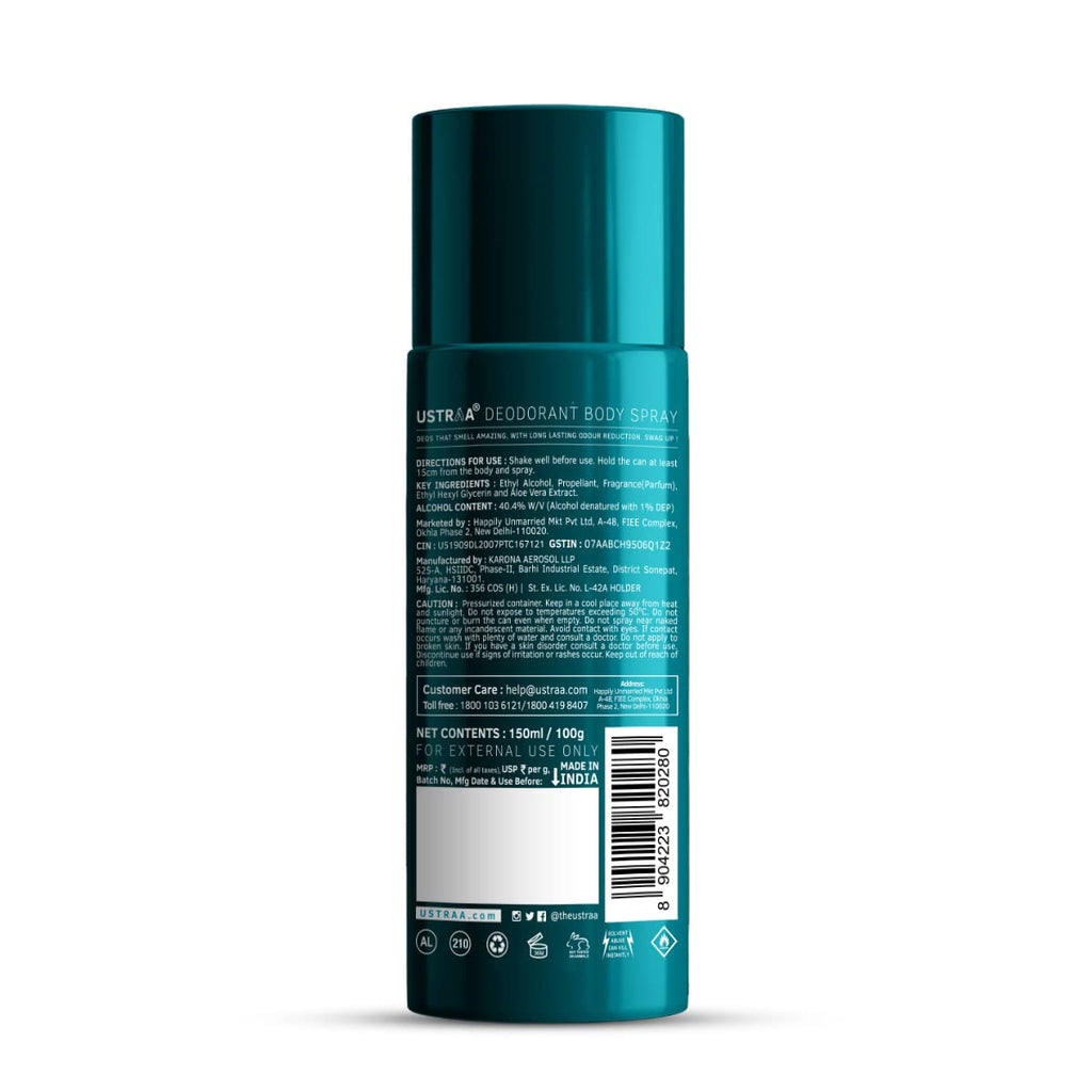 Ustraa Aqua Deodorant Body Spray - 150 ml
