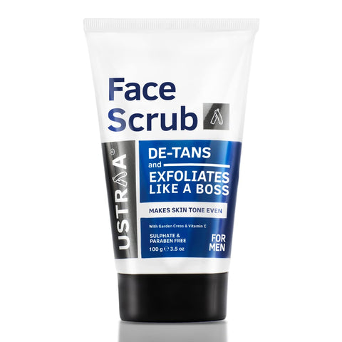 ustraa face scrub for de-tan, exfoliation & tan removal (100 gm)
