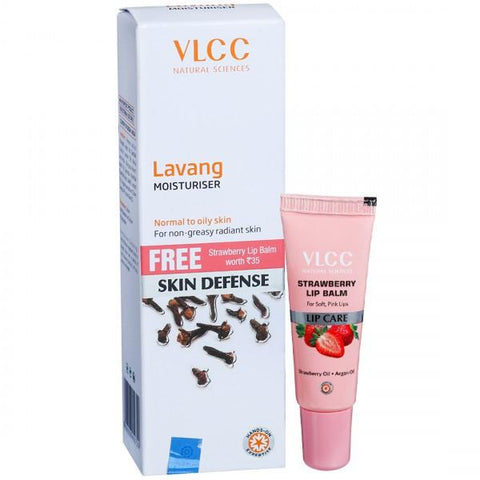 vlcc lavang moisturiser (100 ml), with free vlcc strawberry lip balm (10 gm)