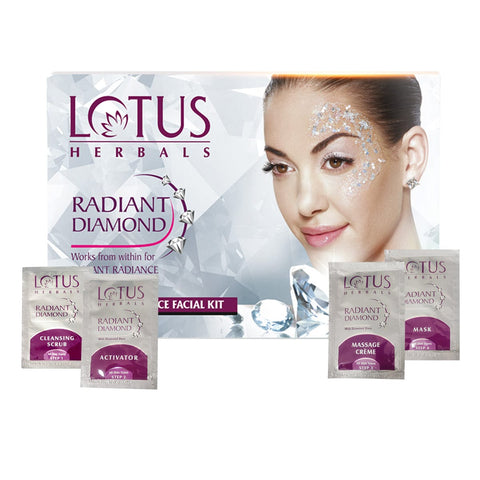 lotus herbals radiant diamond cellular radiance salon grade - single facial kit, (37 gm)