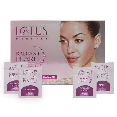 lotus herbals radiant pearl cellular lightening salon grade single facial kit (37 gm)