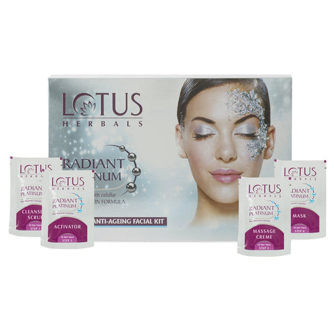 lotus herbals radiant platinum cellular anti-ageing salon grade (single facial kit) (37 gm)