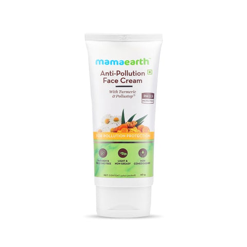 mamaearth anti-pollution daily face cream with turmeric and pollustop (80 ml)
