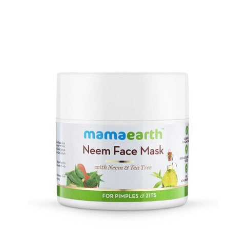 mamaearth neem face mask with neem and tea tree for pimples and zits (100 ml)