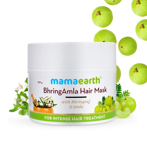 Mamaearth BhringAmla Hair Mask with Bhringraj and Amla for Intense Hair Treatment (200 gm)
