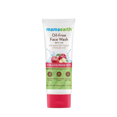 mamaearth oil-free face wash for oily skin, with apple cider vinegar & salicylic acid