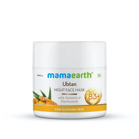 mamaearth ubtan night face mask with turmeric and niacinamide for glowing skin (100 gm)
